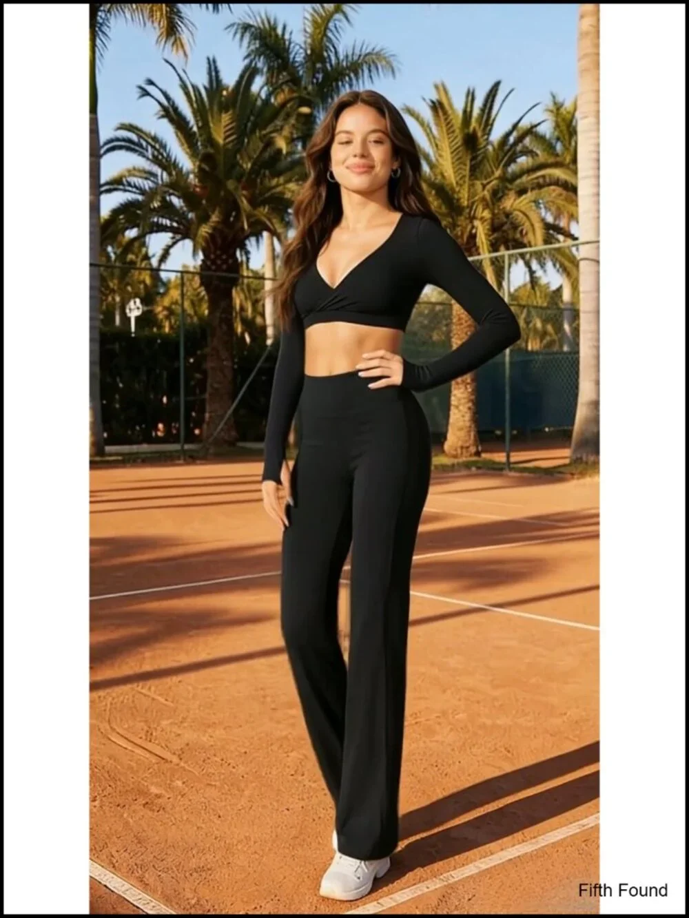 High Waisted Wide Leg Yoga Pants, Butt Lifting Straight Leg Leggings No Front